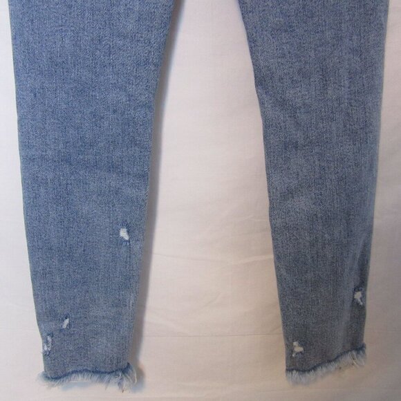 Judy Blue Jeans Distressed Light Blue Skinny Fit Ankle Raw Hem Denim Womens 27 - Picture 6 of 6